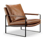 Daleyza Umber Brown Leatherette/Gunmetal Metal Accent Chair