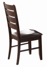 Dalila 2 Black Leatherette/Cappuccino Wood Side Chairs
