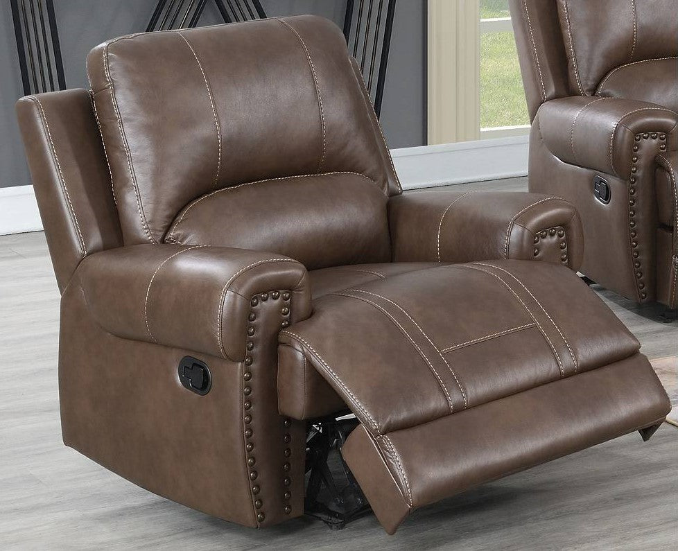 Dalitso Brown Gel Leatherette Manual Recliner