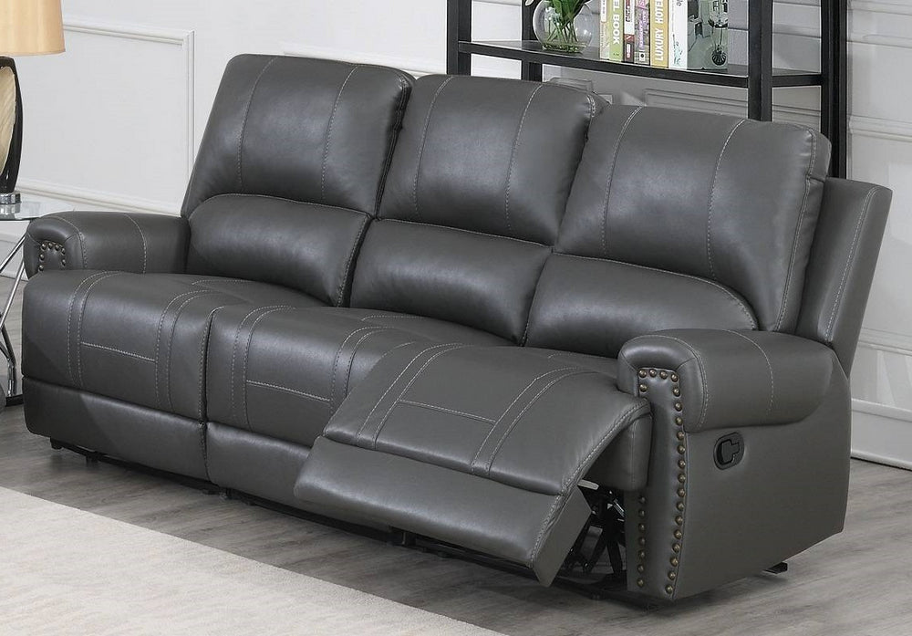 Dalitso Grey Gel Leatherette Power Recliner Sofa