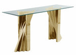 Dani 3-Pc Gold Metal/Clear Glass Table Set