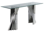 Dani 3-Pc Silver Metal/Clear Glass Table Set