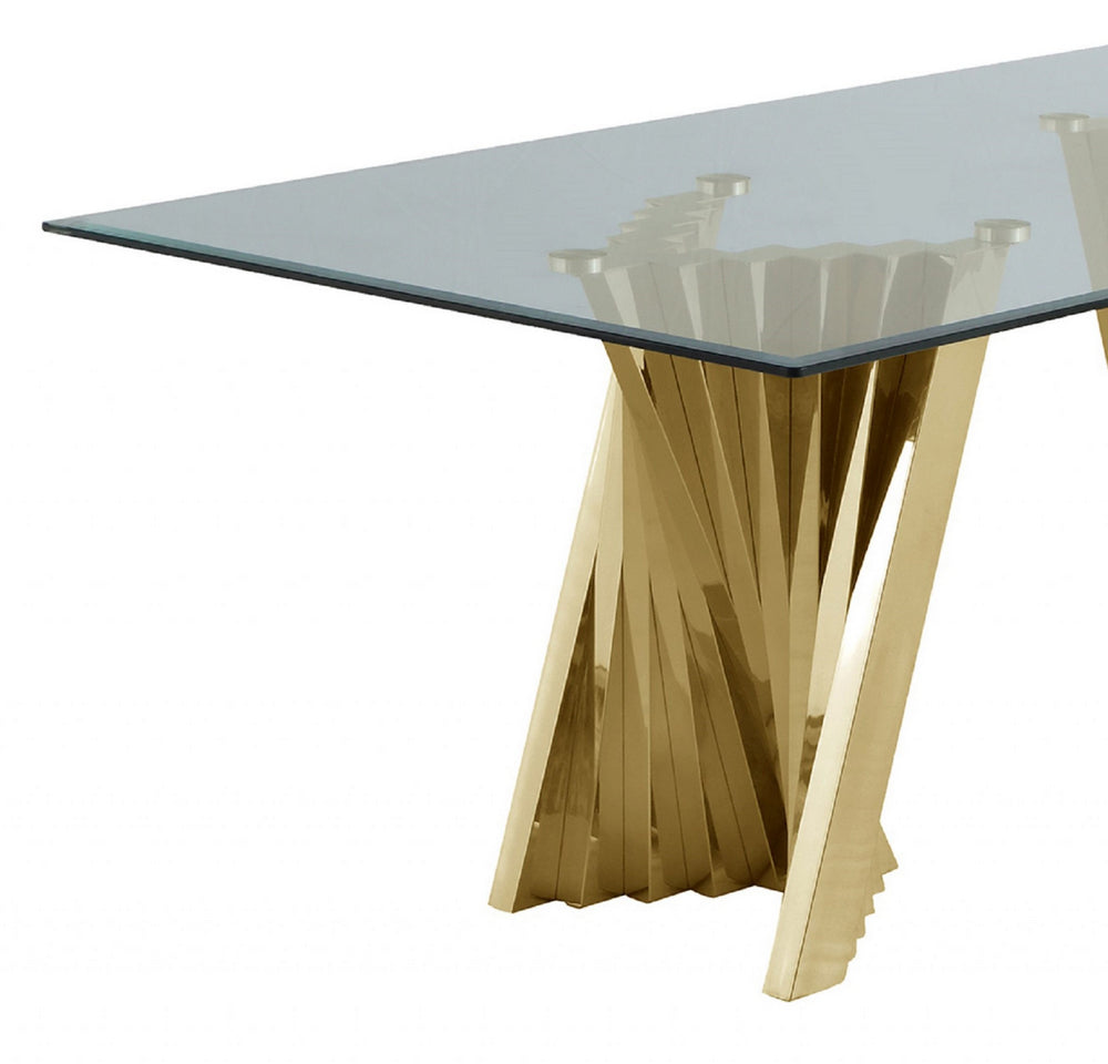 Dani Clear Glass/Gold Metal Coffee Table
