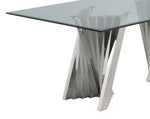 Dani Clear Glass/Silver Metal Coffee Table
