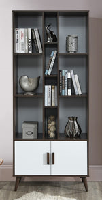 Daniela Dark Walnut & White Wood Bookcase