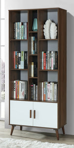 Daniela Dark Walnut & White Wood Bookcase