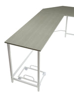 Dazenus Gray Wood/White Metal Computer Desk