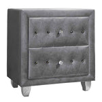 Deanna 5-Pc Grey Velvet King Bedroom Set (Oversized)