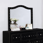 Deanna Black Velvet Frame Dresser Mirror