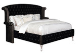 Deanna Black Velvet Cal King Platform Bed (Oversized)