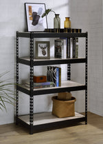 Decmus Natural Wood/Black Metal Bookshelf