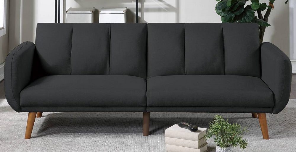 Deepa Black Linen-Like Fabric Adjustable Sofa