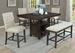 Delia 6-Pc Beige Counter Height Table Set