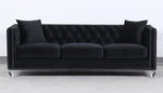 Delilah Glam 2-Pc Black Velvet Sofa Set