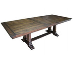 Delphine 5-Pc Vintage Dark Pine Wood Dining Table Set