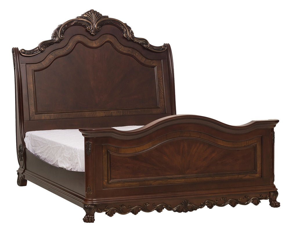 Deryn Park Cherry Wood King Sleigh Bed