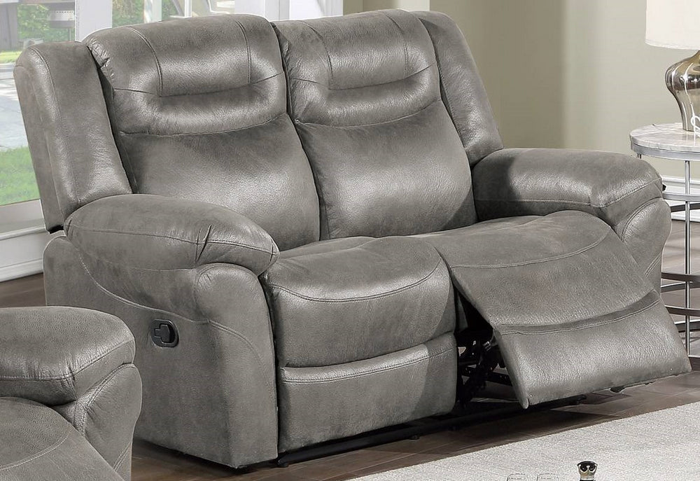 Dina Slate Gray Leatherette Power Recliner Loveseat