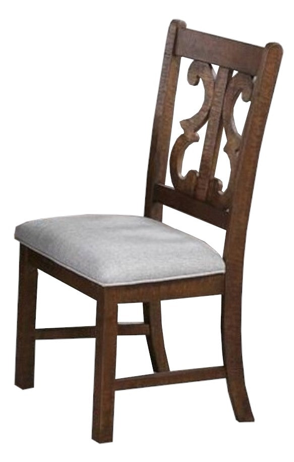 Dione 2 Brown Wood/Fabric Side Chairs