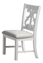 Dione 2 White Wood/Grey Fabric Side Chairs