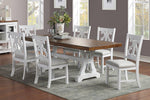 Dione Brown/White Wood Rectangular Extendable Dining Table