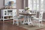 Dione Brown/White Wood Round Dining Table