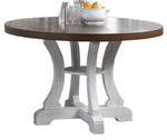 Dione Brown/White Wood Round Dining Table