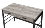 Disho Light Weathered Oak Wood/Black 2-Drawer Office Desk