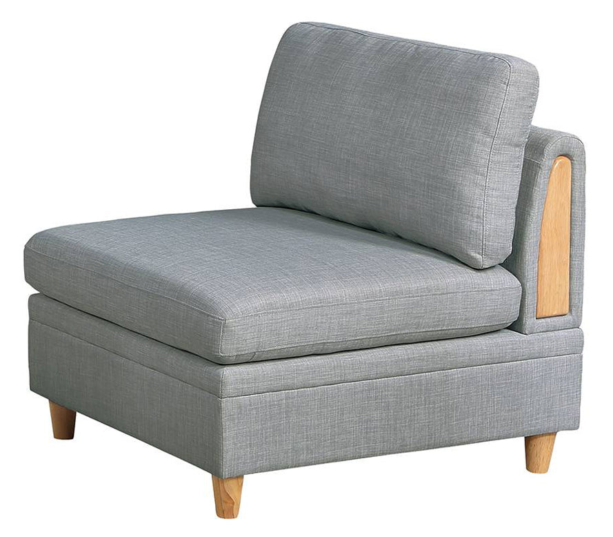 Divya Light Grey Fabric Armless Chair