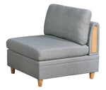 Divya Light Grey Fabric Modular Sectional with Ottomans