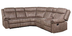 Dollum 3Pc Two-Tone Chocolate Velvet Manual Recliner Sectional