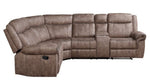 Dollum 3Pc Two-Tone Chocolate Velvet Manual Recliner Sectional