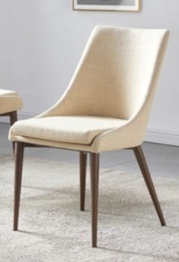 Dolores 2 Beige Linen/Wood Side Chairs