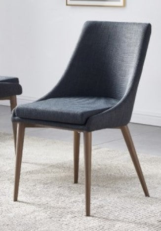 Dolores 2 Dark Grey Linen/Wood Side Chairs