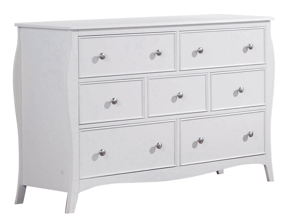 Dominique White Wood 7-Drawer Dresser