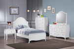 Dominique White Wood 7-Drawer Dresser with Mirror