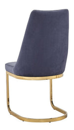 Dora 2 Dark Gray Velvet/Gold Side Chairs