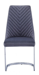 Dora 2 Gray Velvet/Metal Side Chairs