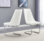 Dora 2 White Faux Leather Side Chairs