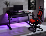 Dragi Black & Red Wood/Metal Gaming Table with LED & USB