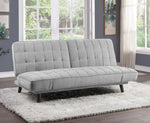 Driggs Silver Gray Chenille Fabric Tufted Sofa Bed