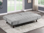 Driggs Silver Gray Chenille Fabric Tufted Sofa Bed