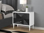 Dubni Contemporary White/Black Wood Accent Table