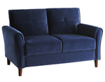 Dunleith 2-Pc Blue Velvet Fabric Sofa Set