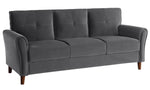 Dunleith 2-Pc Gray Velvet Fabric Sofa Set