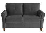 Dunleith 2-Pc Gray Velvet Fabric Sofa Set