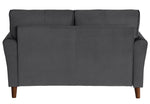 Dunleith Gray Velvet Fabric Loveseat with Flared Arms