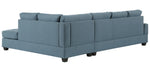 Dunstan 2-Pc Blue Textured Fabric Reversible Sectional