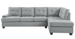 Dunstan 2-Pc Gray Fabric Reversible Sectional Sofa