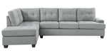 Dunstan 2-Pc Gray Fabric Reversible Sectional Sofa