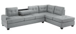 Dunstan 2-Pc Gray Fabric Reversible Sectional Sofa